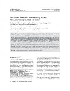 Risk Factors for Suicidal Ideation among Patients with ... - CiteSeerX