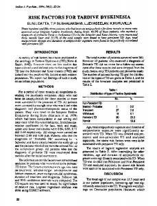 risk factors for tardive dyskinesia - Semantic Scholar