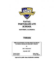 Risk Management as Strategic Change in National Homeland Security ...