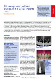 Risk management in clinical practice. Part 9. Dental ... - Exodontia.Info