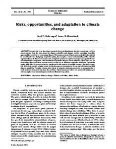 Risks, opportunities, and adaptation to climate change