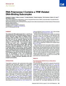 RNA Polymerase I Contains a TFIIF-Related DNA ... - Semantic Scholar