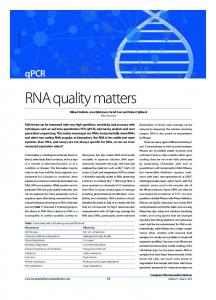 RNA quality matters - TATAA Biocenter