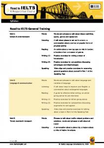 Road to IELTS General Training - Clarity English language teaching ...