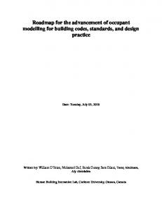 Roadmap for the advancement of occupant modelling for building ...