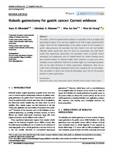 Robotic gastrectomy for gastric cancer: Current ... - Wiley Online Library