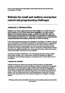 Robotics for small and medium enterprises: control and programming ...