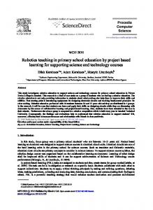 Robotics teaching in primary school education by ... - ScienceDirect