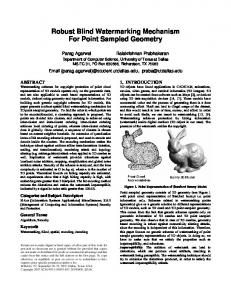 Robust Blind Watermarking Mechanism For Point ... - CiteSeerX