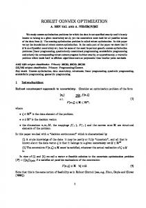 robust convex optimization - CiteSeerX