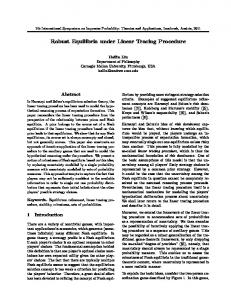 Robust Equilibria under Linear Tracing Procedure - sipta