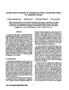 Robust Feature Selection in Resting-State fMRI ... - People - MIT