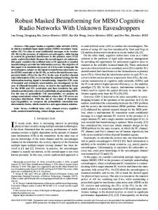 Robust Masked Beamforming for MISO Cognitive Radio ... - IEEE Xplore