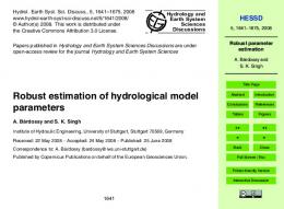 Robust parameter estimation