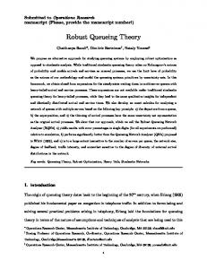 Robust Queueing Theory - CiteSeerX