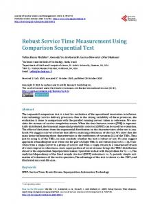 Robust Service Time Measurement Using Comparison ... - CiteSeerX