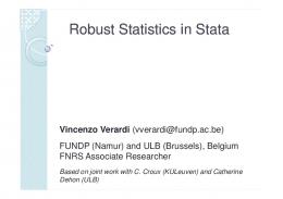 Robust Statistics Statistics in Stata