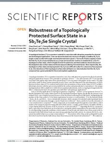 Robustness of a Topologically Protected Surface ... - Semantic Scholar