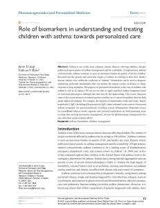 Role of biomarkers in understanding and treating ... - Semantic Scholar