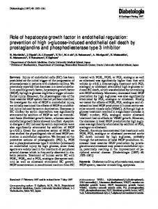 Role of hepatocyte growth factor in endothelial ... - Semantic Scholar