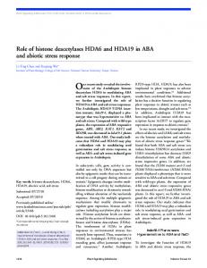 Role of histone deacetylases HDA6 and HDA19 in ABA and abiotic ...