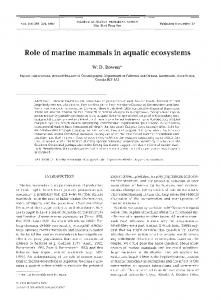 Role of marine mammals in aquatic ecosystems - Inter Research