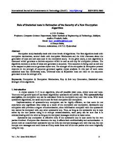 Role of Statistical tests in Estimation of the Security of a New ...www.researchgate.net › publication › fulltext › Role-of-St