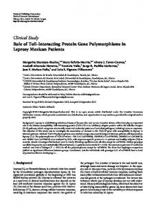 Role of Toll-Interacting Protein Gene Polymorphisms in Leprosy ...