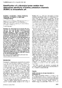 (ROMK) to intracellular pH - NCBI