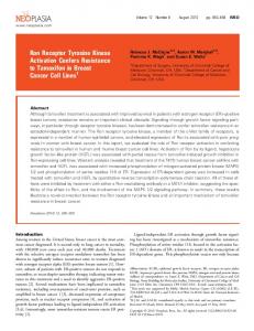 Ron Receptor Tyrosine Kinase Activation Confers ...