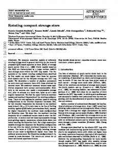 Rotating compact strange stars