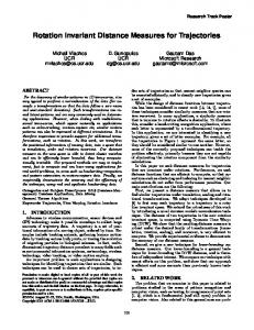 Rotation Invariant Distance Measures for Trajectories - CiteSeerX