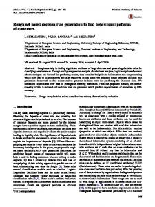 Rough set based decision rule generation to find behavioural patterns ...