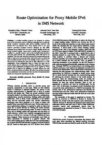 Route Optimization for Proxy Mobile IPv6 in IMS Network - CiteSeerX