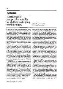 Routine use of preoperative antacids for children undergoing elective ...