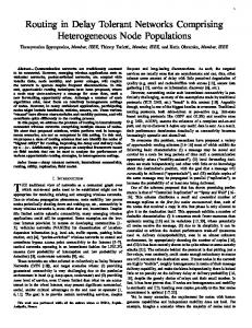 Routing in Delay Tolerant Networks Comprising ... - CiteSeerX