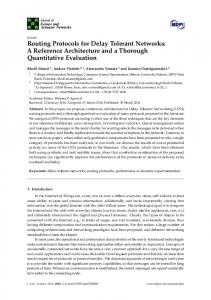 Routing Protocols for Delay Tolerant Networks - MDPI