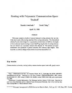 Routing with Polynomial Communication-Space ... - Semantic Scholar