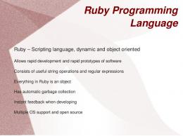 Ruby Programming Language