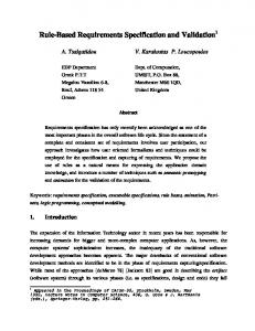 Rule-Based Requirements Specification and Validation