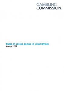Rules of casino games in Great Britain - Wizard