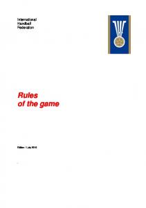 Rules of the game - IHF