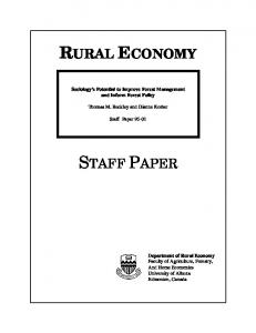 rural economy staff paper - AgEcon Search