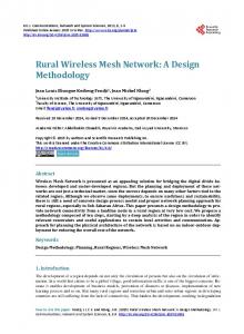 Rural Wireless Mesh Network - Scientific Research Publishing