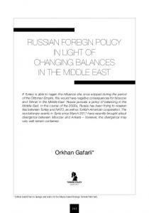 russian foreign policy in light of changing balances in the middle east
