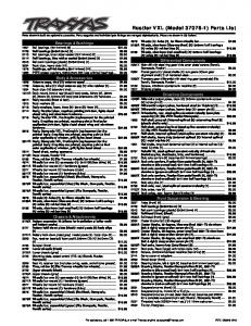 Rustler VXL (Model 37076-1) Parts List