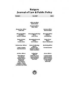 Rutgers Journal of Law & Public Policy