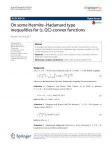 (s, QC)-convex functions