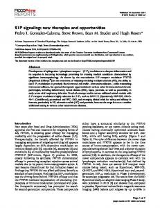 S1P signaling: new therapies and opportunities - CiteSeerX