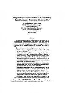 Safe polymorphic type inference for a Dynamically ... - Semantic Scholar